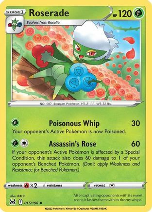 Roserade [Poisonous Whip | Assassin's Rose] Card Front