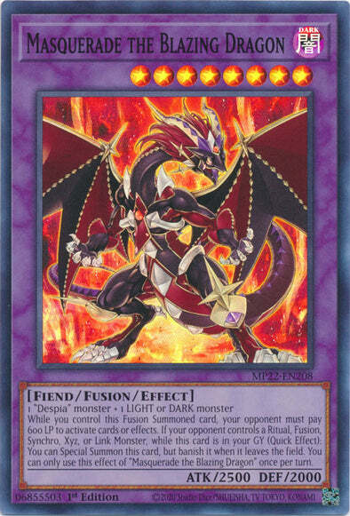 Masquerade the Blazing Dragon Card Front