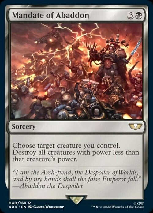 Mandate of Abaddon Card Front