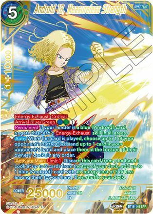 Android 18, Measureless Strength Card Front