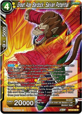 Great Ape Bardock, Saiyan Potential Card Front