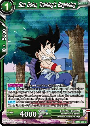 Son Goku, Training's Beginning Card Front