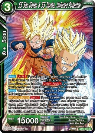 SS Son Goten & SS Trunks, Unfurled Potential Card Front