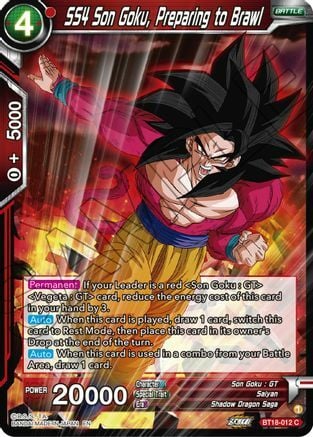 SS4 Son Goku, Preparing to Brawl Card Front