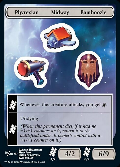 Phyrexian Midway Bamboozle Sticker Card Front