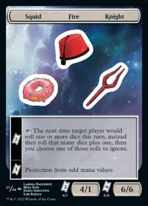 Squid Fire Knight Sticker Card Front