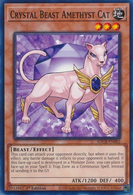 Crystal Beast Amethyst Cat Card Front