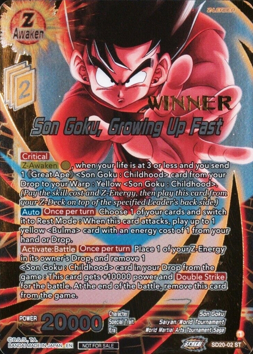 Son Goku, Growing Up Fast Card Front