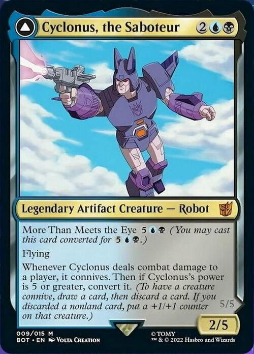 Cyclonus, the Saboteur // Cyclonus, Cybertronian Fighter Card Front