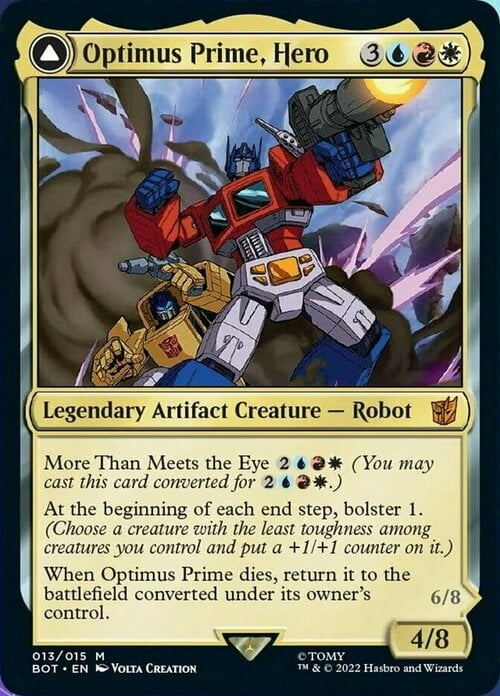 Optimus Prime, Hero // Optimus Prime, Autobot Leader Card Front