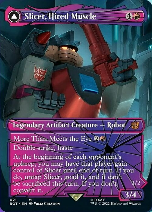 Slicer, Hired Muscle // Slicer, High-Speed Antagonist Card Front