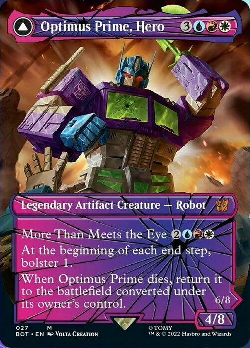Optimus Prime, Hero // Optimus Prime, Autobot Leader Card Front