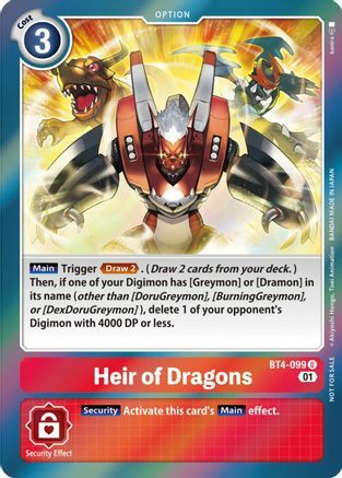 Heir of Dragons Card Front