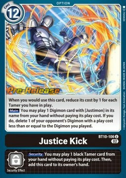 Justice Kick Card Front