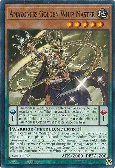 Amazoness Golden Whip Master Card Front