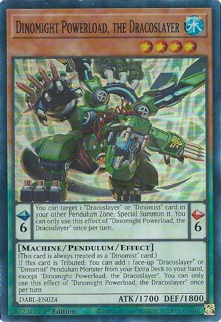 Dinomight Powerload, the Dracoslayer Card Front