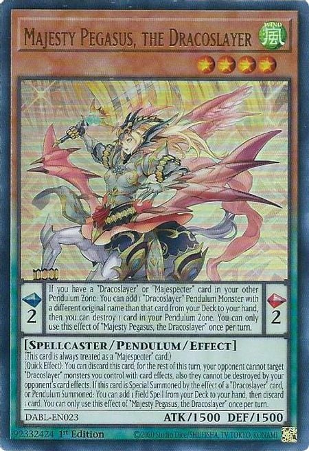 Majesty Pegasus, the Dracoslayer Card Front