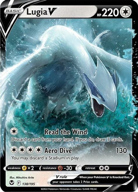 Lugia V [Read the Wind | Aero Dive] Card Front