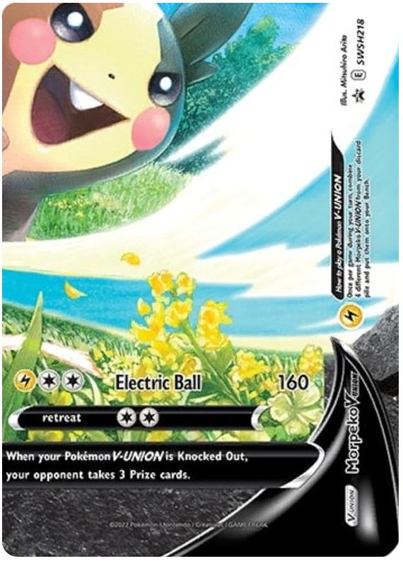 pokemon cards morpeko v POKMON CARD GAME S8b POKMON CARD GAME S8b 226/184 227/184 228/184 229/184 Set CSR V-UNION Colorless Electro Wheel (150) Discard an Energy from this Pokmon Morpeko V (Full Art) 190/202