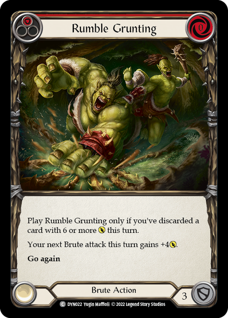 Rumble Grunting - Red Card Front