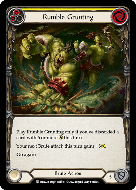 Rumble Grunting - Yellow Card Front