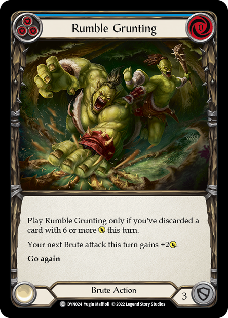 Rumble Grunting - Blue Card Front