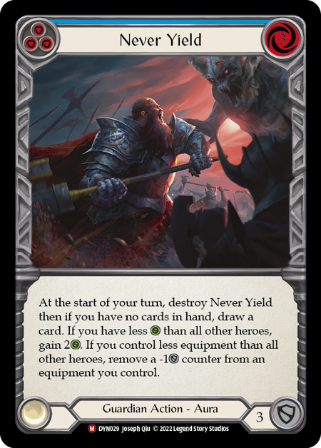 Never Yield Card Front
