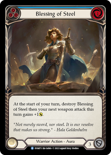 Blessing of Steel - Blue Card Front