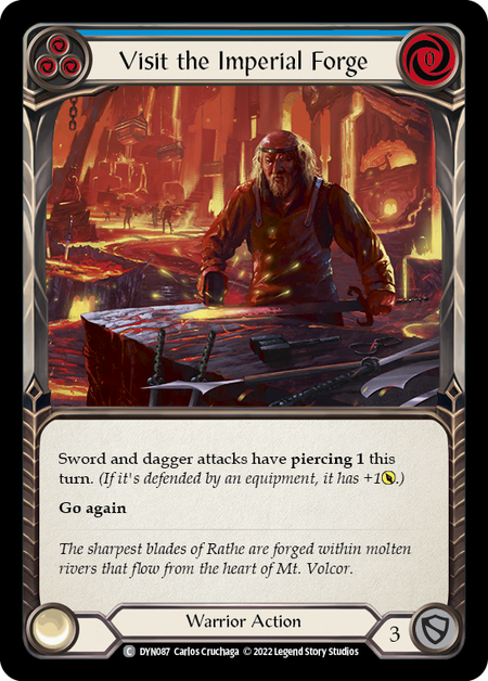 Visit the Imperial Forge - Blue Card Front