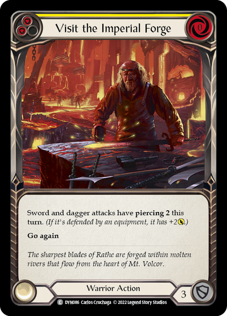 Visit the Imperial Forge - Yellow Card Front