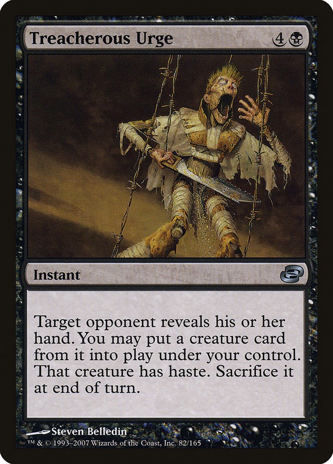 planar chaos mtg card Treacherous Urge | Magic alternate histories Calciderm [Planar Chaos]