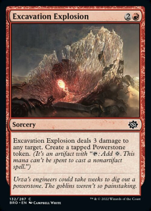 Excavation Explosion Card Front