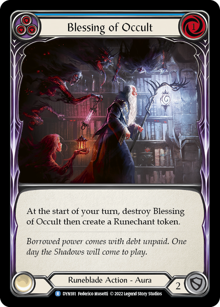Blessing of Occult - Blue Card Front