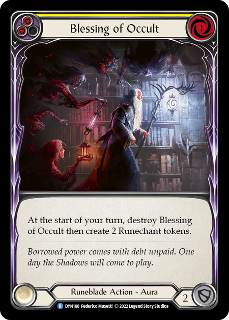 Blessing of Occult - Yellow Card Front