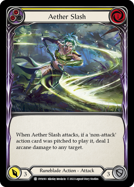 Aether Slash - Yellow Card Front