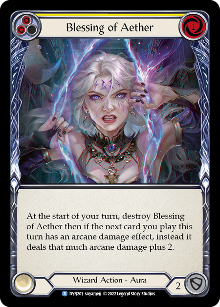 Blessing of Aether (Yellow) Card Front