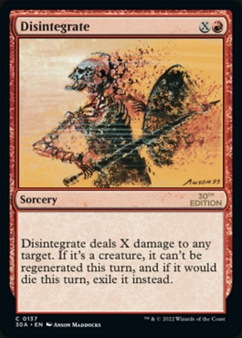 Disintegrate Card Front