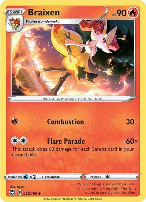 Braixen [Combustion | Flare Parade] Card Front