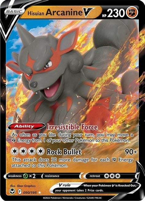 Arcanine di Hisui V [Irresistible Force | Rock Bullet] Card Front