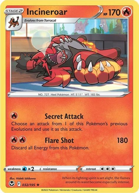Incineroar [Secret Attack | Flare Shot] Card Front
