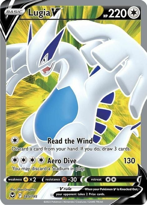 Lugia V [Read the Wind | Aero Dive] Card Front