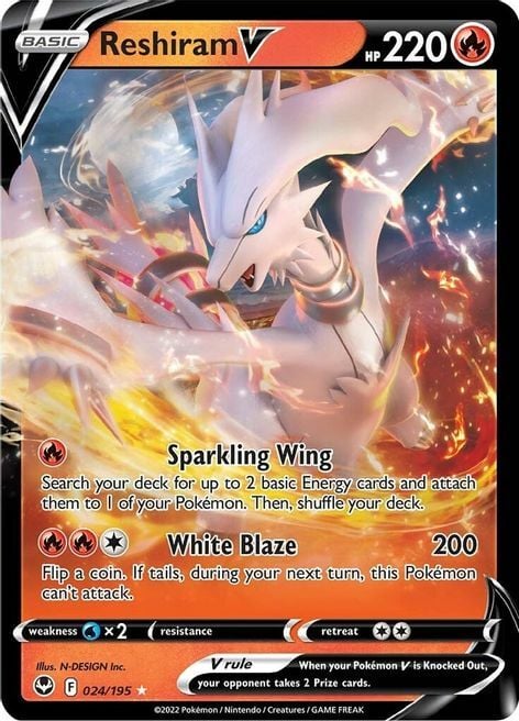 Reshiram V [Sparkling Wing | White Blaze] Frente