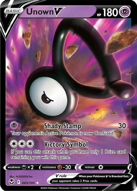 Unown V [Shady Stamp | Victory Symbol] Card Front