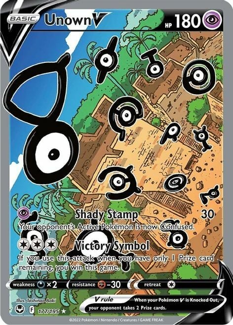 Unown V [Shady Stamp | Victory Symbol] Card Front