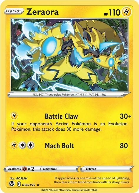 Zeraora [Battle Claw | Mach Bolt] Card Front