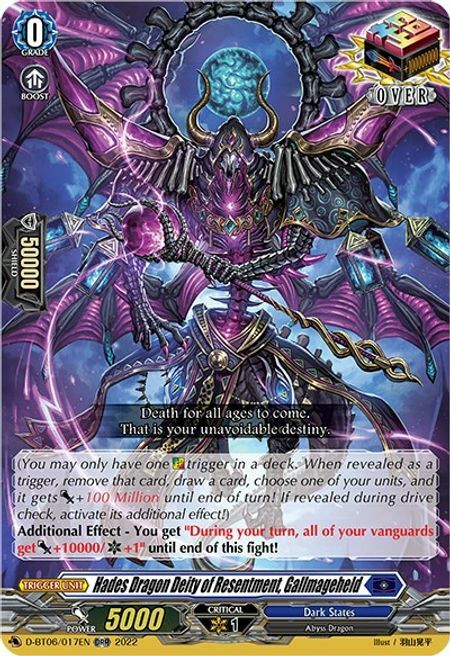 Hades Dragon Deity of Resentment, Gallmageheld Card Front