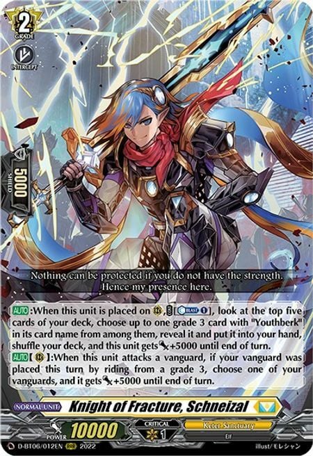 Knight of Fracture, Schneizal Card Front