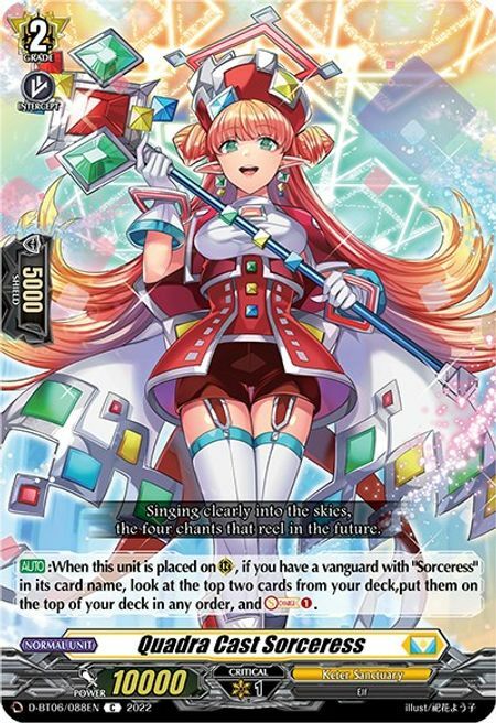 Quadra Cast Sorceress Card Front