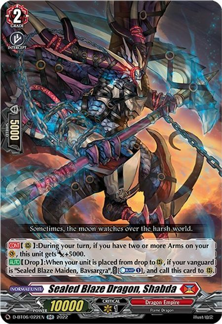 Sealed Blaze Dragon, Shabda [D Format] Card Front