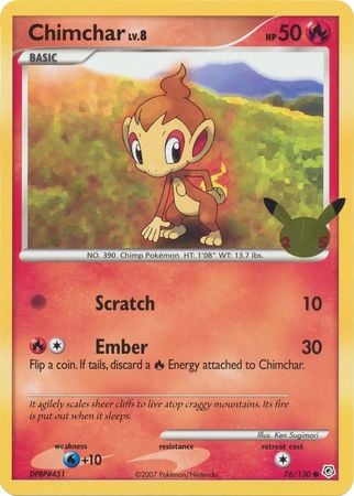 chimchar pokemon card value (Secluded Springs #91/71, 1-Star Shiny) The item may be similar but not exactly the same as the image (e.g Chimchar Lv.8 First Partner Pack